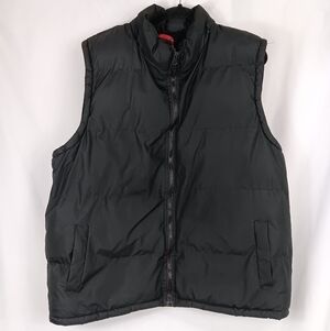 JUNCTION 8 Black Vest Men's puff zip up Pockets Size XL